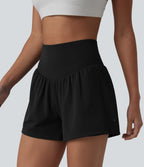 Short de yoga 2-en-1 SoftlyZero™ Airy taille haute dos croisé effet frais InstantCool avec poche