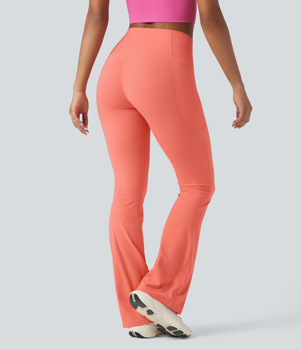 Pantalon de yoga à coupe bootcut gainant taille haute avec poches Halara UltraSculpt™
