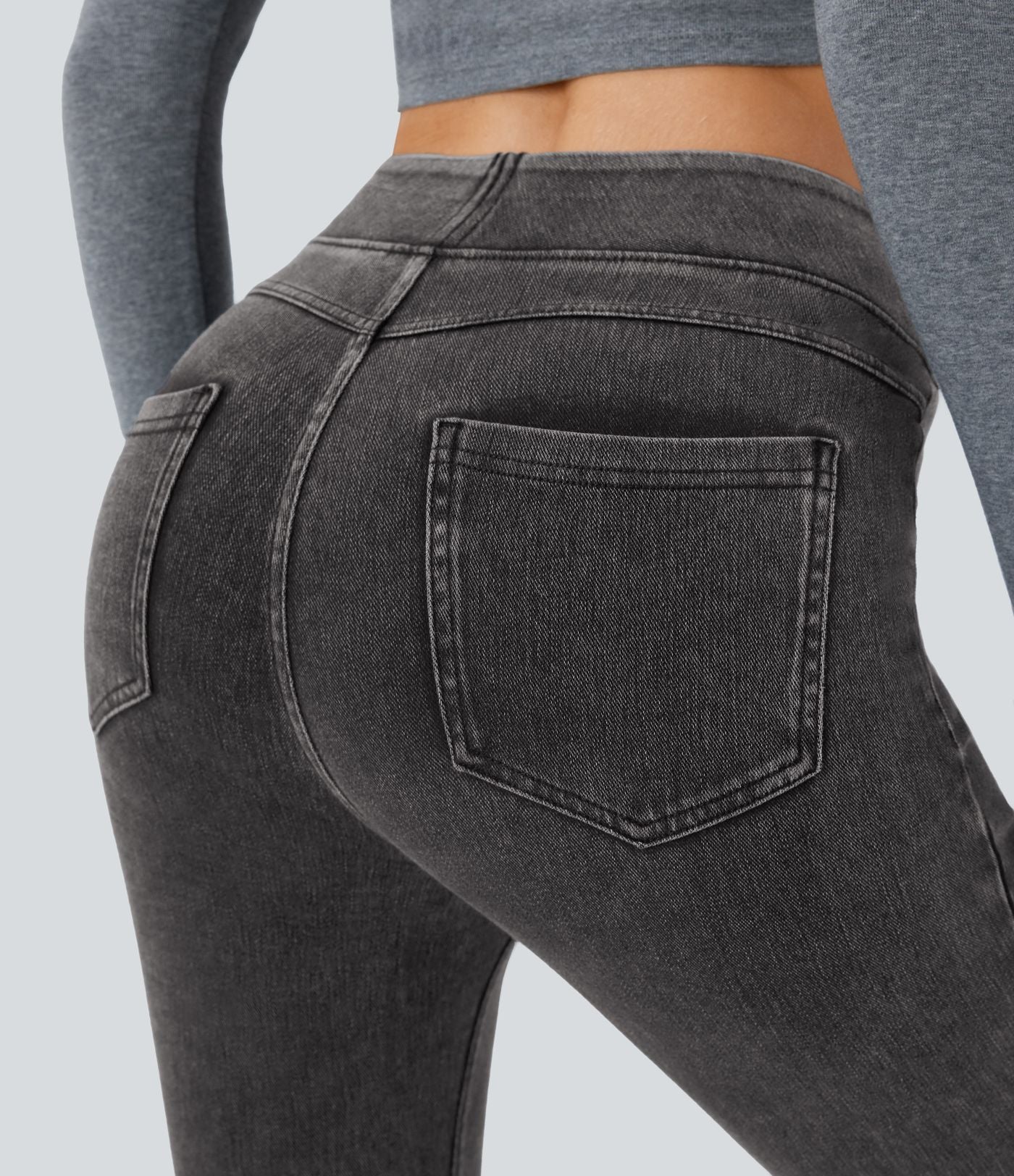 Halara Flex™ Jegging Casual Taille Haute Tricot Extensible Poche Latérale Arrière