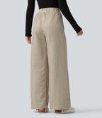 Pantalon d'intérieur ample taille haute à rayures avec poches