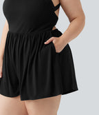 Combishort grande taille avec coussinets amovibles, poches et design accès facile Easy Peasy