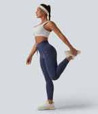 Legging de yoga fuselé taille haute avec cordon de serrage pied-de-poule avec poches