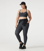 Legging de yoga grande taille Halara UltraSculpt™ taille haute à carreaux avec cordon ajustable et poches