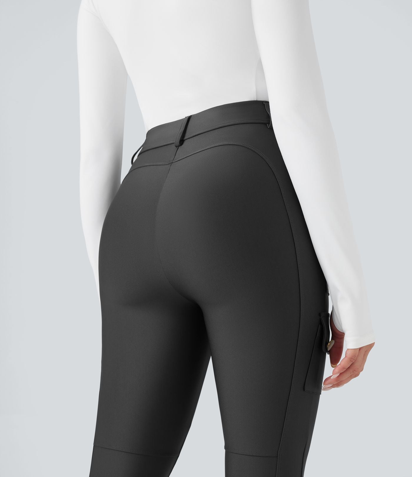 Legging 7/8 brillant taille haute avec poches