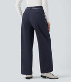 Pantalon tailleur droit thermique SoftlyZero™ Plush taille mi-haute avec poches