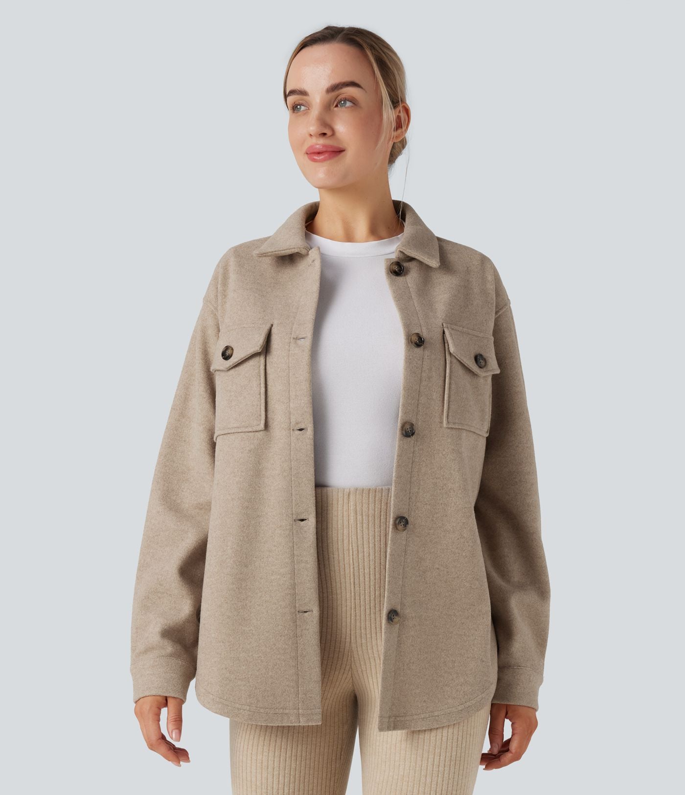 Veste décontractée en molleton manches longues avec poches