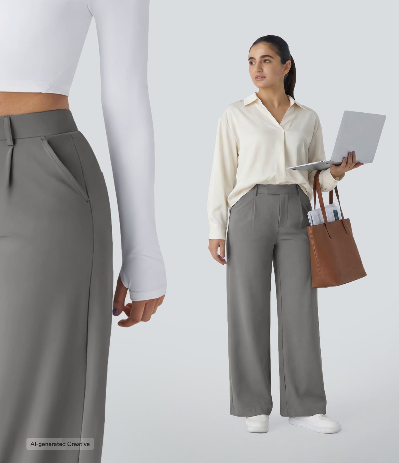 Pantalon tailleur Halara Flex™ DayStretch coupe droite taille haute avec poches