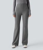 Pantalon de travail Halara Flex™ évasé à rayures, taille haute, avec poches