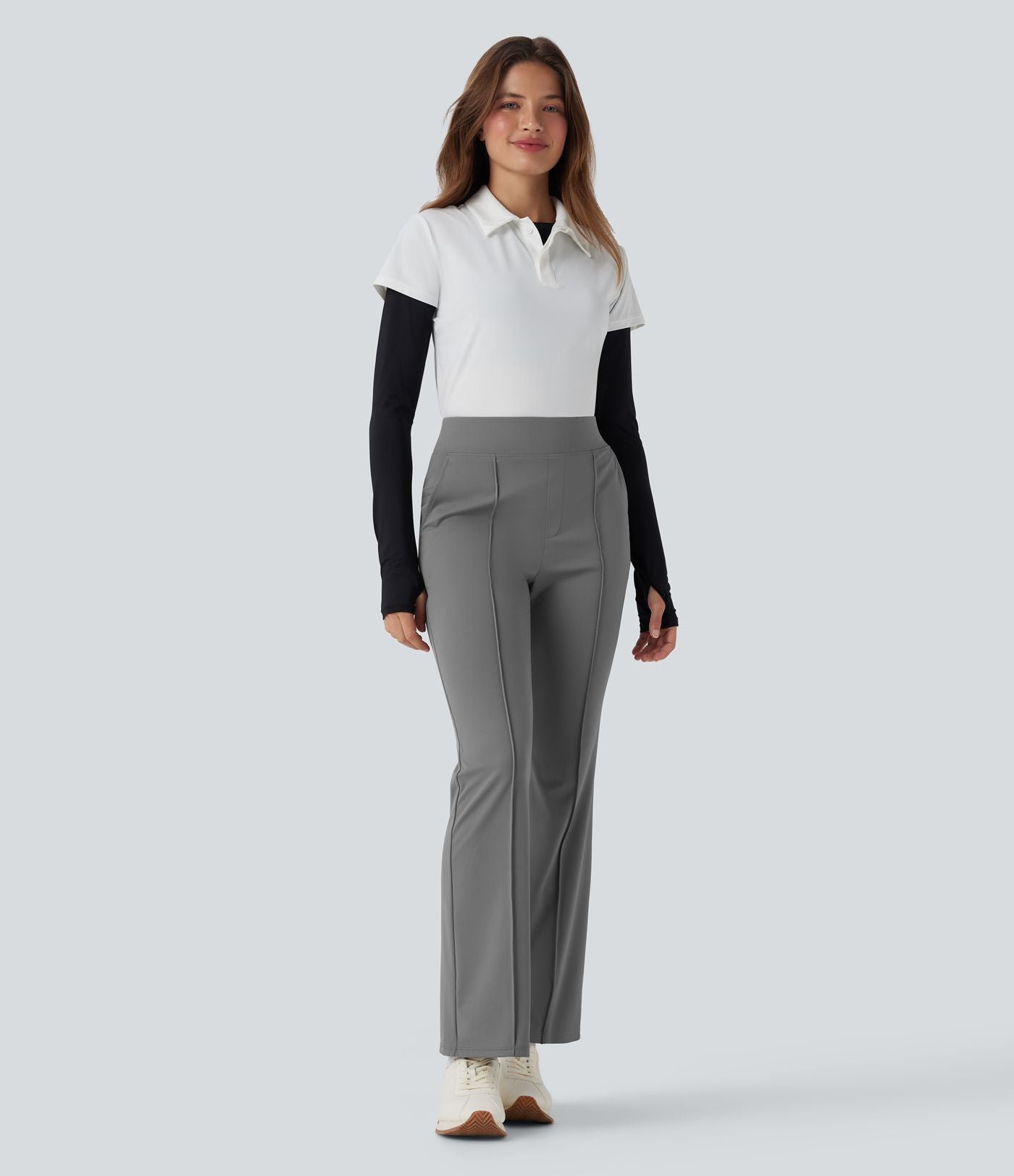Pantalon de golf ample taille haute à séchage rapide avec poches pour tee de golf, UPF40+