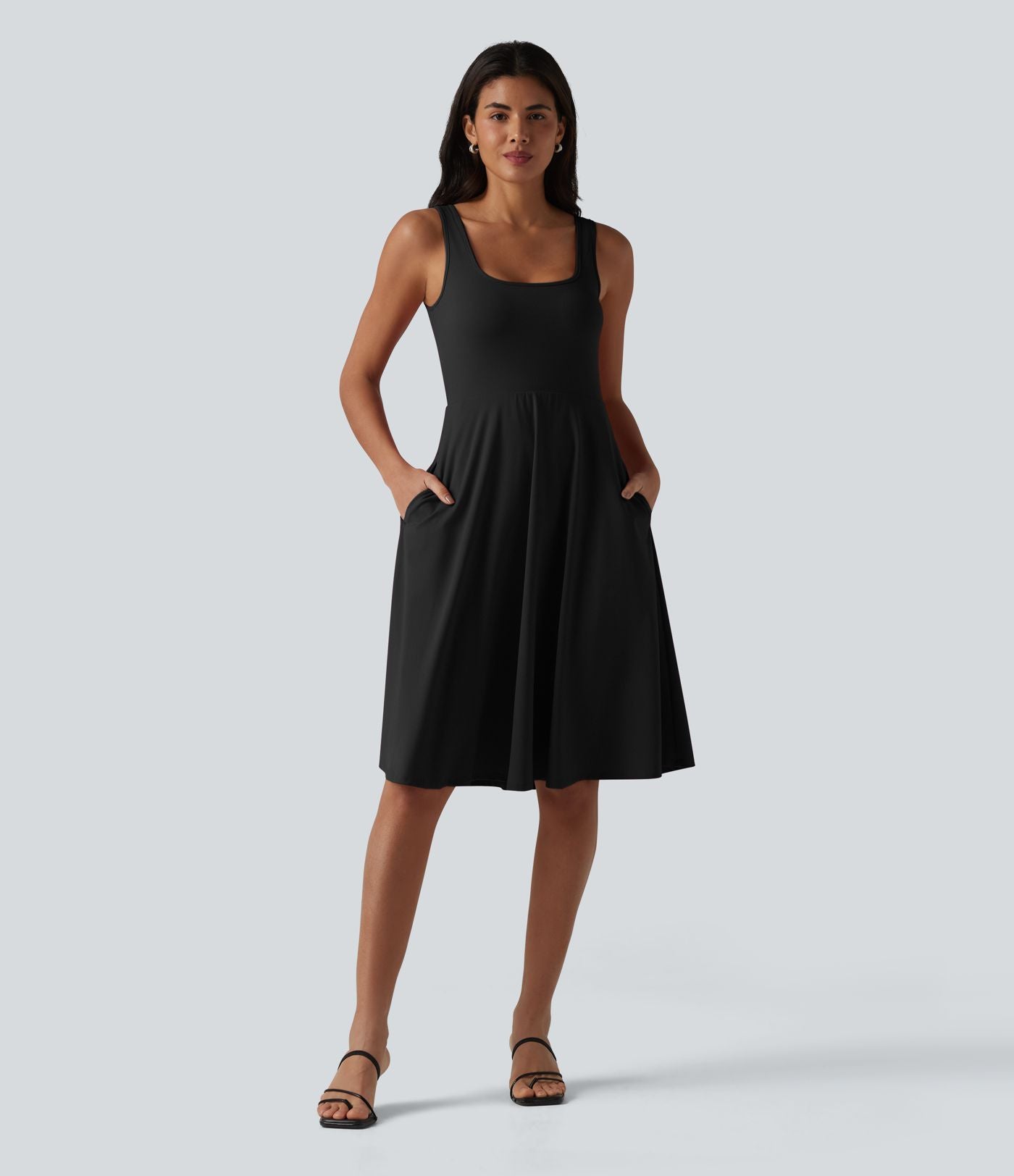 Robe midi SoftlyZero™ Airy 2-en-1 effet frais InstantCool à manches longues, coupe portefeuille et poches