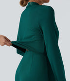 Combinaison ceinturée col V à manches longues avec poches - Easy Peasy