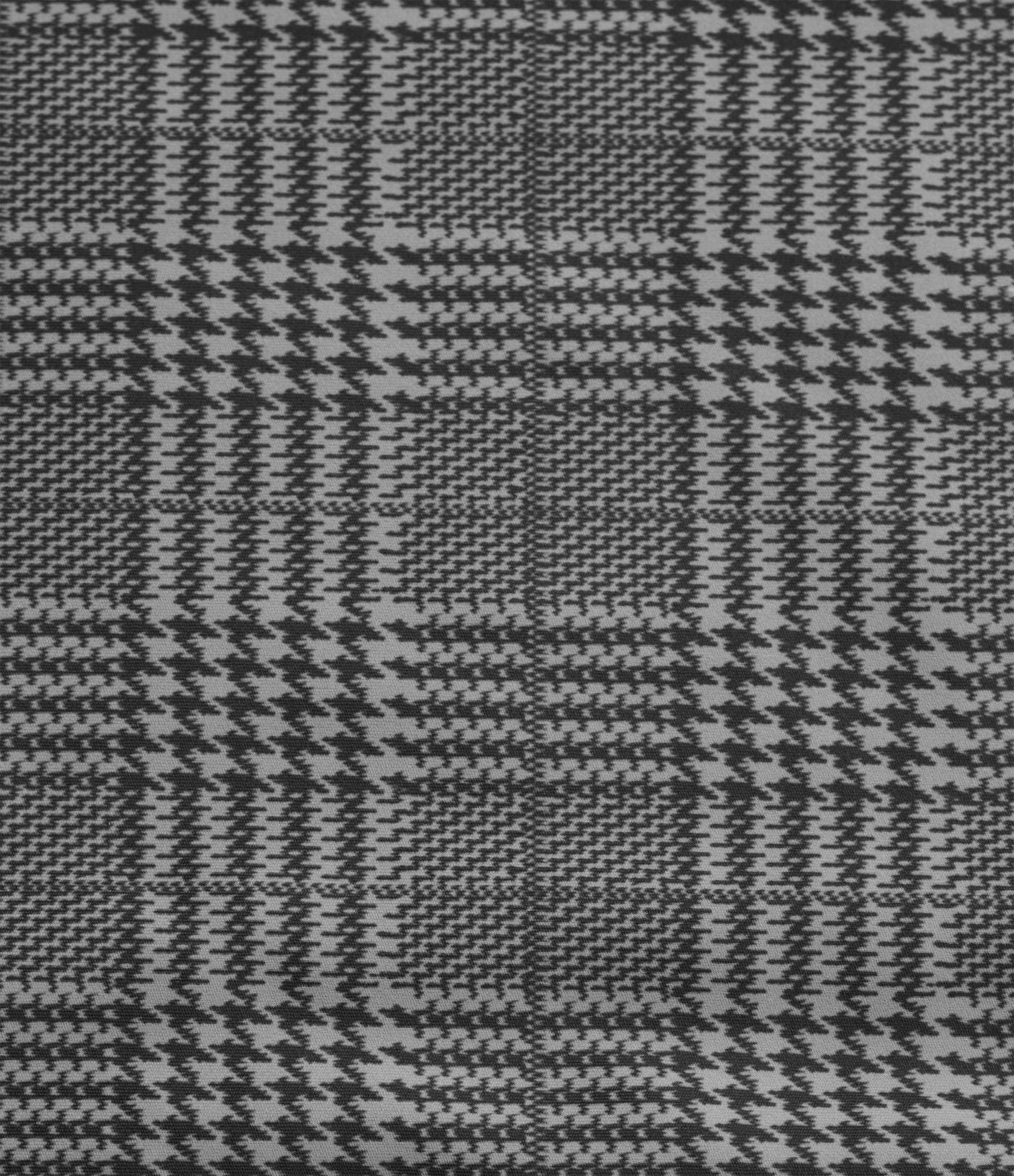 Pantalon large taille haute à carreaux pied-de-poule avec poches
