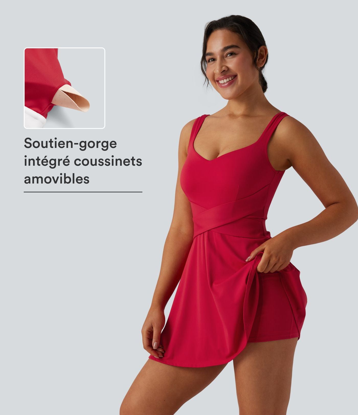 Robe de tennis 2-en-1 SoftlyZero™ Airy mini effet frais InstantCool avec poche, accès facile Easy Peasy, protection solaire UPF50+