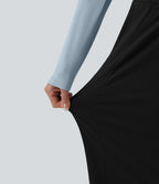 Pantalon large casual taille haute avec poches