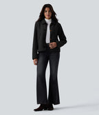 Veste casual sherpa col manches longues avec poches