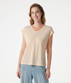 T-shirt casual col V à manches courtes