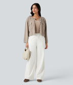 Cardigan col rond manches longues avec poches