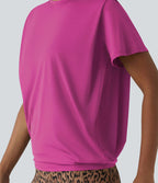 Haut de sport col rond manches courtes effet frais InstantCool avec fronces, protection solaire UPF50+