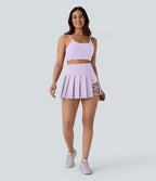 Jupe-short de danse mini Breezeful™ à taille haute, plissée, 2-en-1, avec poches latérales et arrière, ourlet asymétrique et séchage rapide