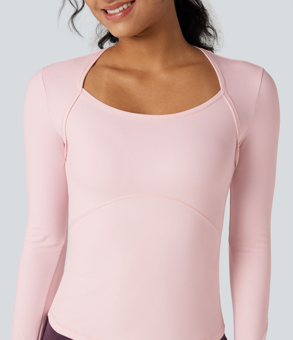 Top de sport yoga SoftlyZero™ Plush manches longues avec trous pouces