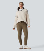 Jogging matelassé casual PuffFlex taille haute avec cordon de serrage et poches