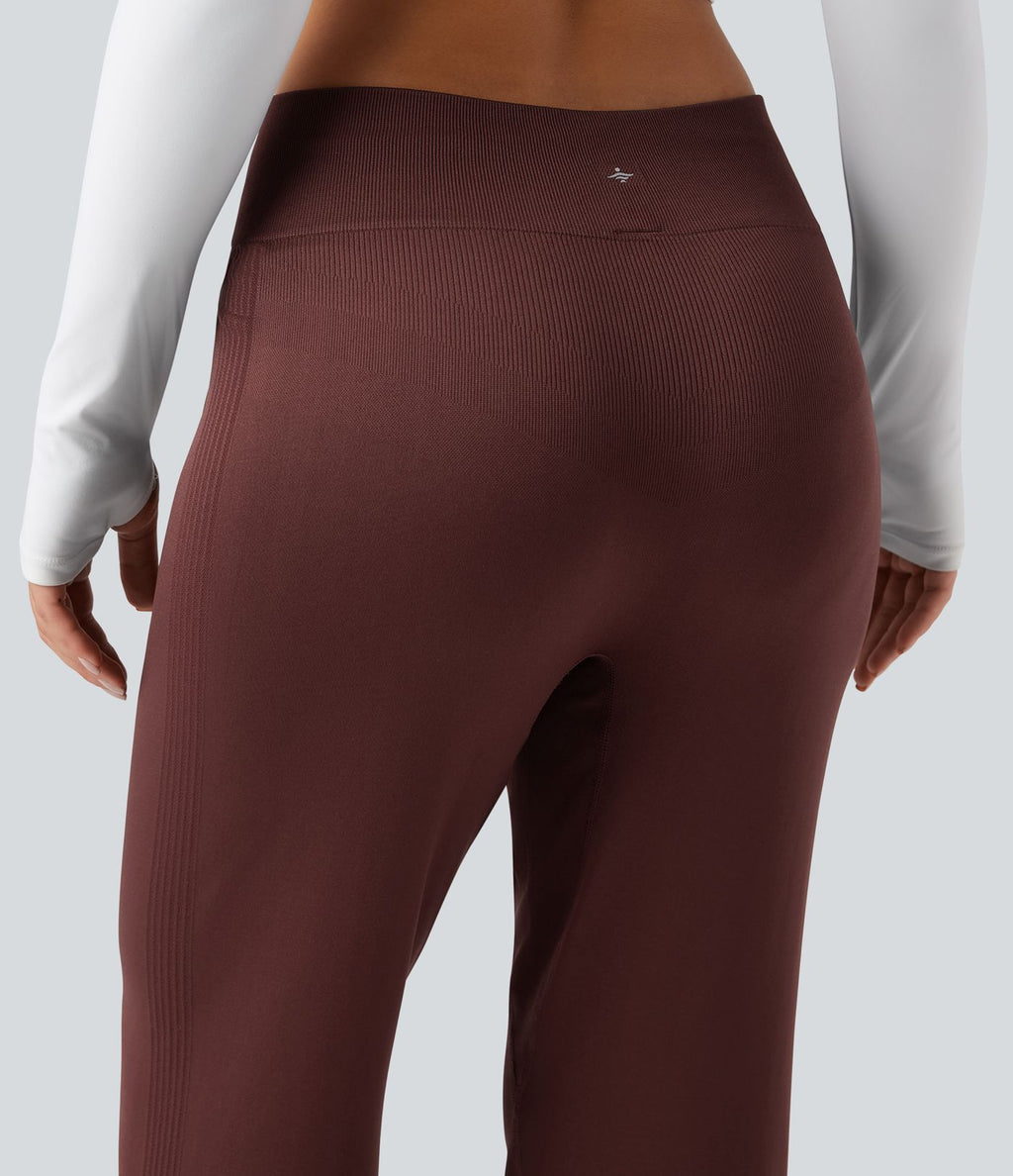 Pantalon de yoga taille haute coupe droite sans couture Seamless Flow
