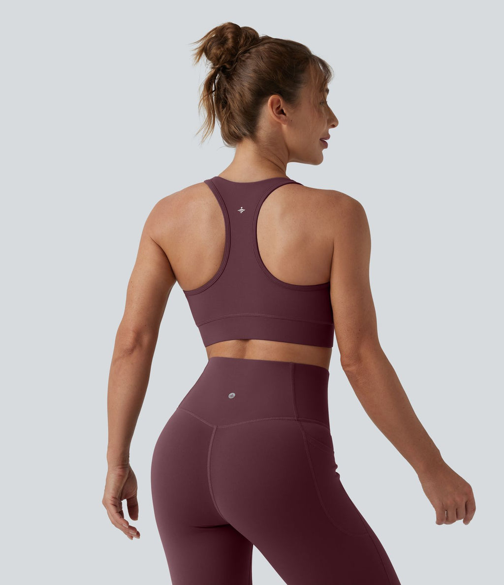 Brassière de sport running Halara UltraSculpt™ maintien léger col V dos nageur bonnets E-G