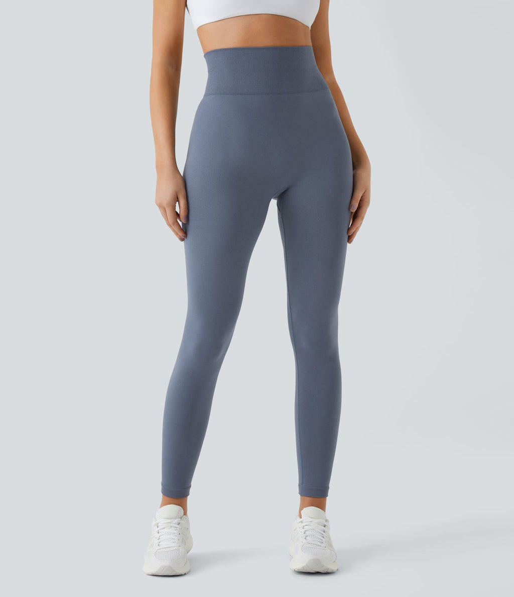 Legging taille haute froncé uni sans couture OneForm Seamless Flow