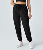 Jogging Cargo Casual à Taille Mi-Haute Cordon de Serrage et Poches Latérales