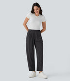 Pantalon Halara Flex™ tailleur à rayures et taille mi-haute avec poches latérales effet frais InstantCool