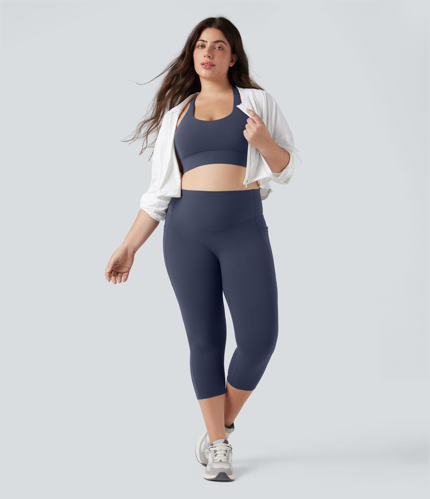 Jupe-short de tennis courte 2-en-1 gainante taille haute avec poches