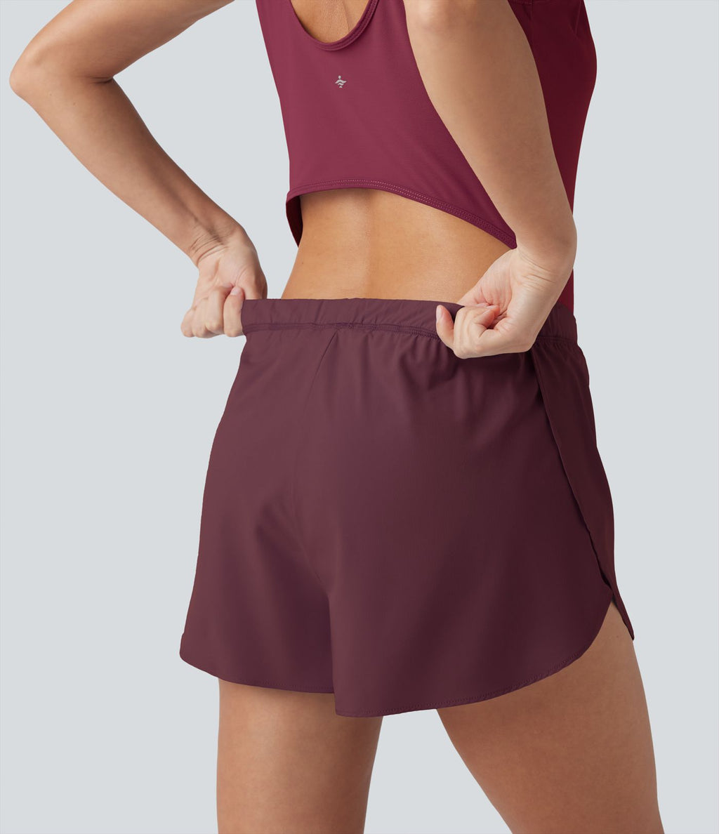 Combi-short running 2-en-1 dos nu réfléchissant séchage rapide avec poches latérales - Édition Easy Peasy - UPF50+