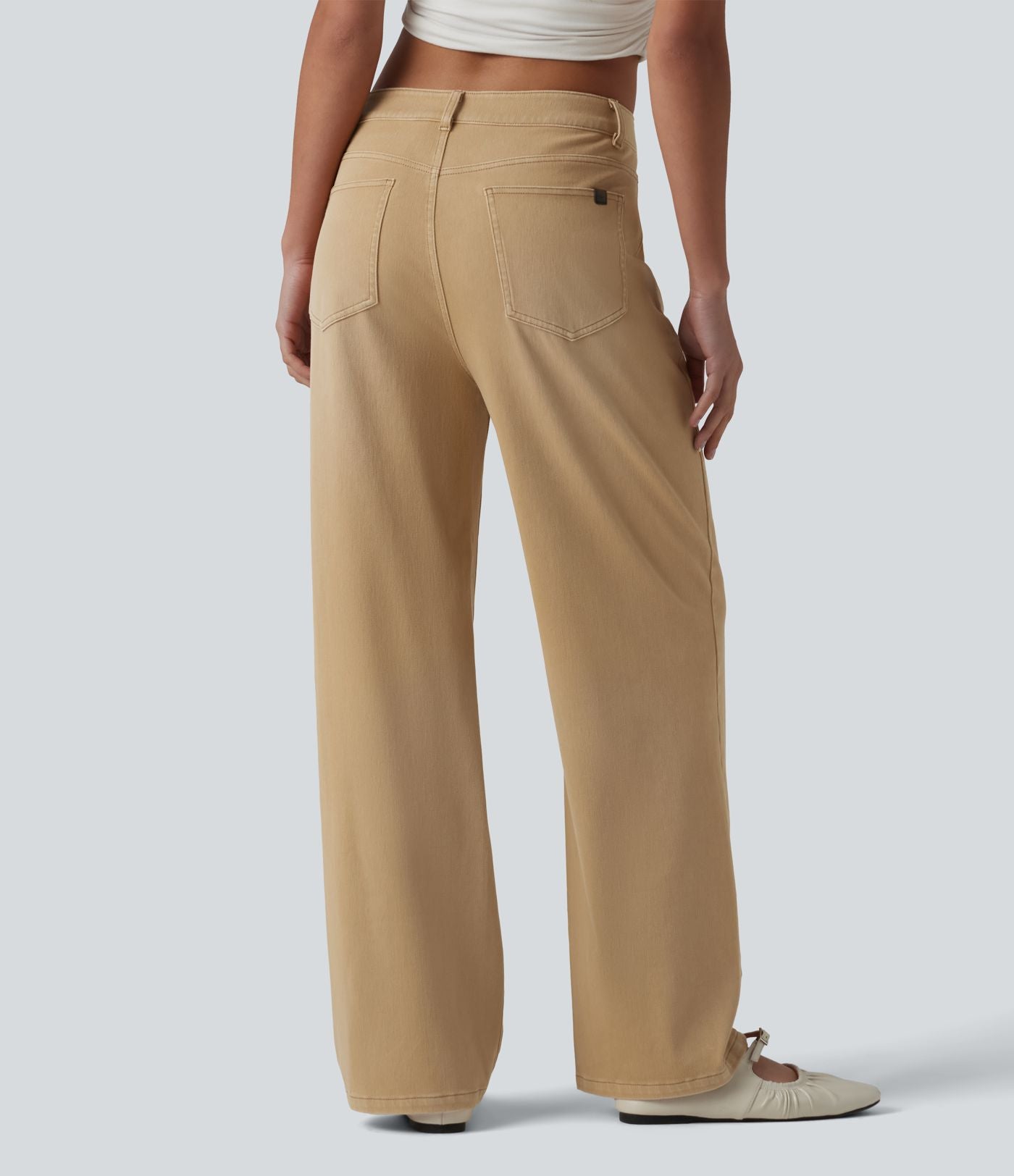 Jean droit Halara Flex™ décontracté coloré taille mi-haute avec poches
