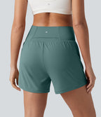 Short de yoga SoftlyZero™ Airy croisé taille haute 2-en-1 effet frais InstantCool 12,5 cm avec poches
