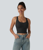Crop top casual col U avec brassière intégrée — Bonnets B-E