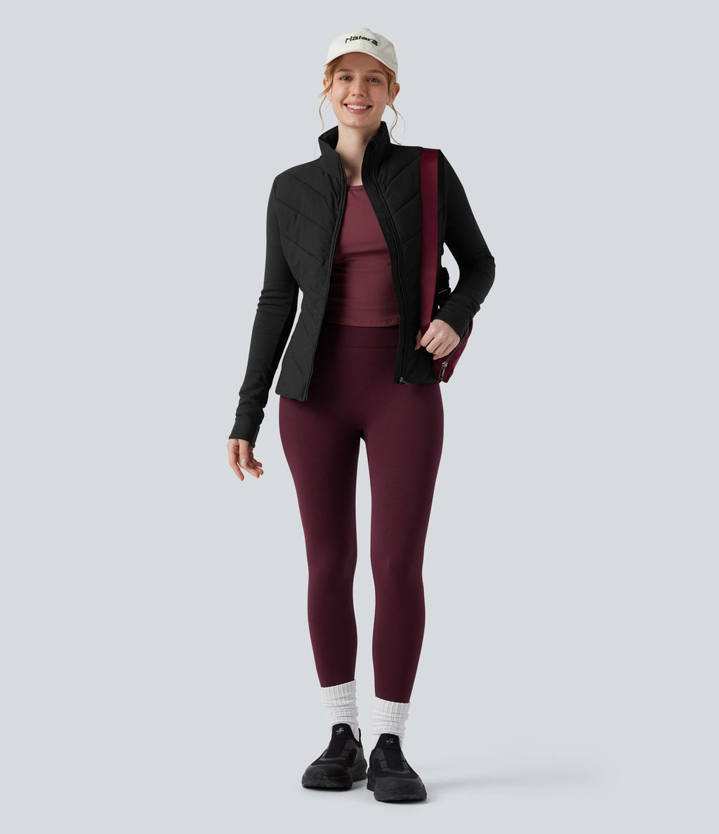 Veste matelassée running PuffFlex col cheminée manches longues avec zip et poches