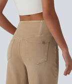Halara Flex™ Jean large coloré taille haute croisée avec poches