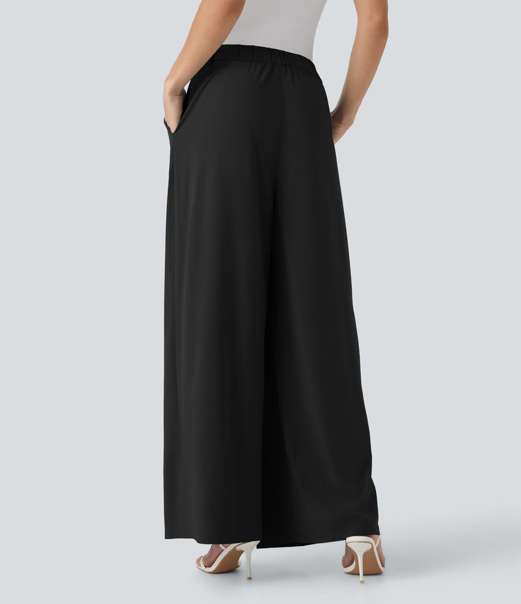 Pantalon tailleur large fluide Breezeful™ taille mi-haute séchage rapide avec poches latérales