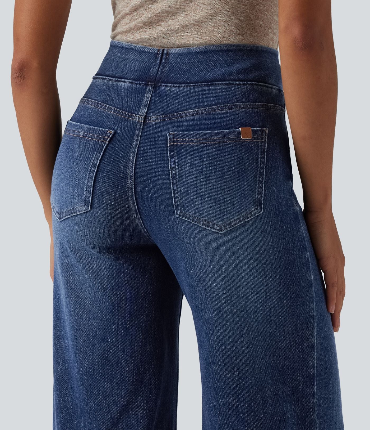 Jean large décontracté Halara Flex™ taille haute gainant avec poches