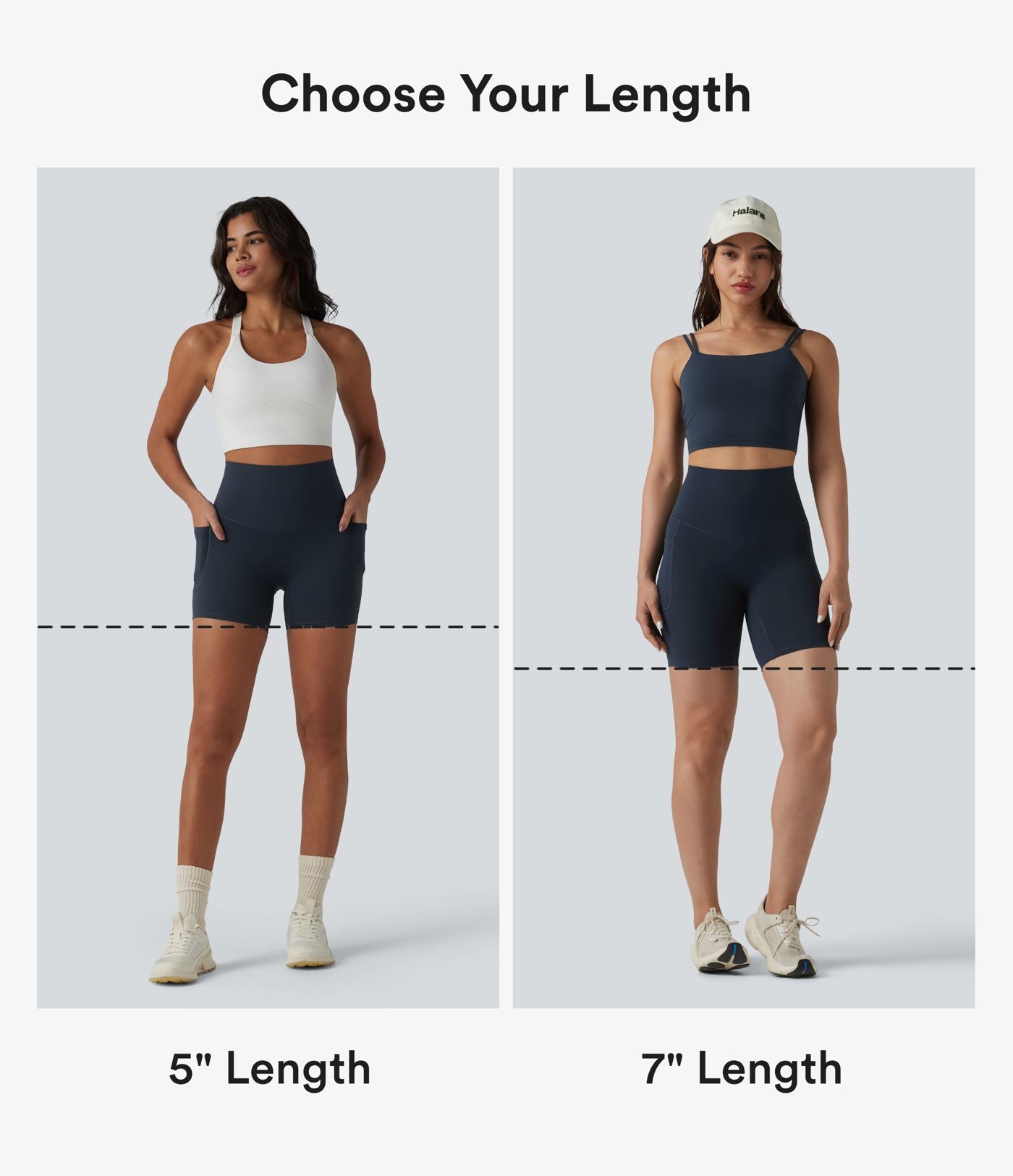 Short cycliste de running Halara UltraSculpt™ taille haute ventre plat 12,5 cm avec dos croisé et poches