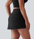 Jupe de tennis SoftlyZero™ Airy mini 2-en-1 gainante taille haute à cordon de serrage et effet frais InstantCool avec poches