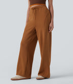 Pantalon casual SpacerTek™ coupe droite taille haute avec cordon de serrage et poches