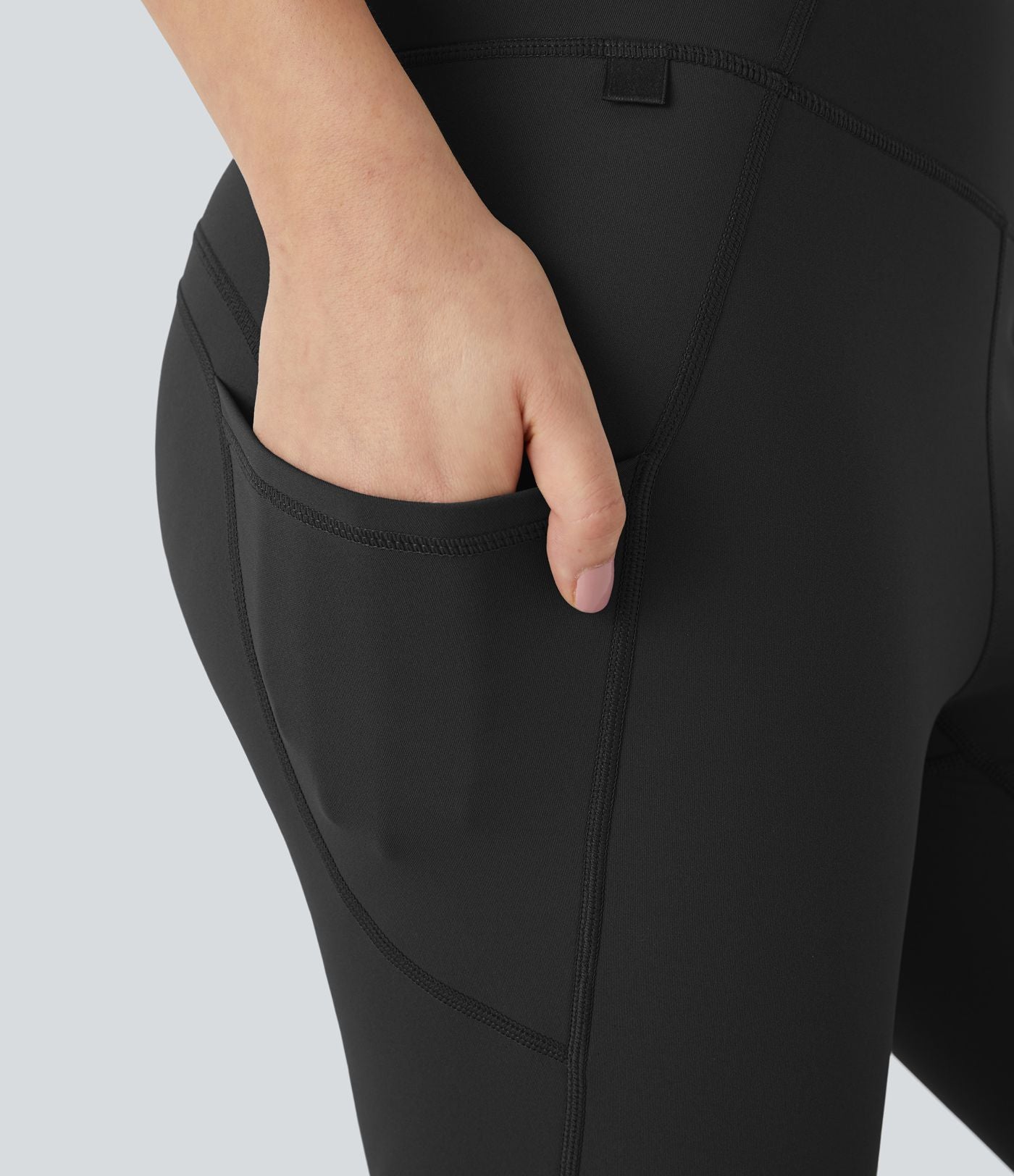 Pantalon de yoga évasé thermique taille haute avec poches latérales