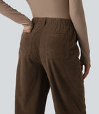 Halara Flex™ Pantalon tailleur velours côtelé taille haute coupe tonneau avec poches
