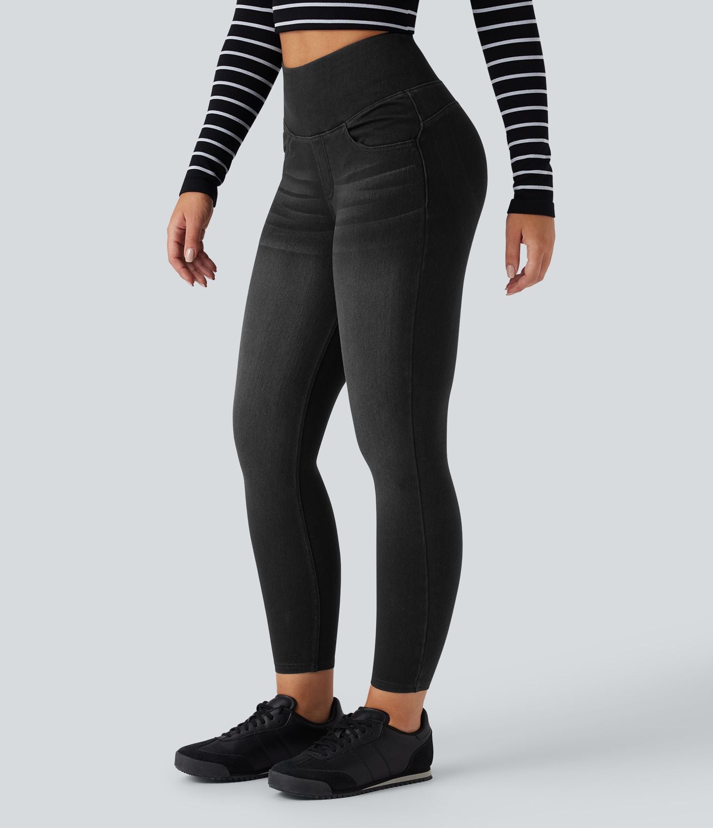 Legging 7/8 en denim gainant taille haute effet push-up Halara Flex™ avec poches