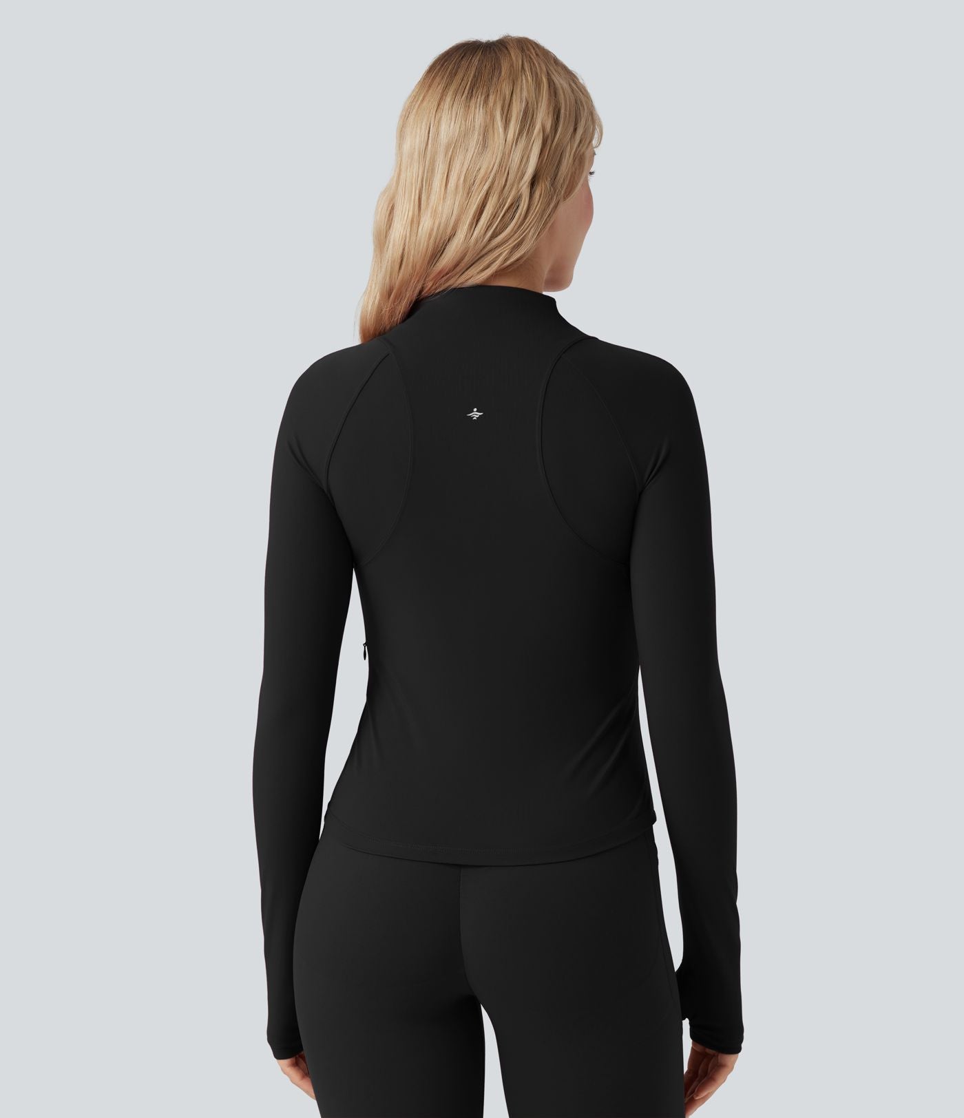 Veste yoga col montant à manches longues avec passants pouces Halara UltraSculpt™ avec poches