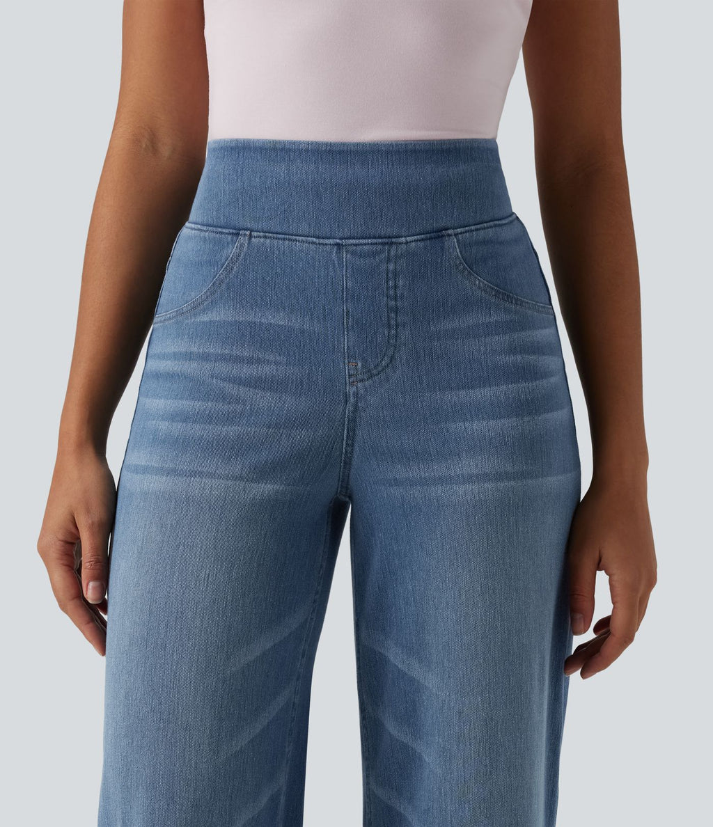 Jean large décontracté Halara Flex™ taille haute gainant avec poches
