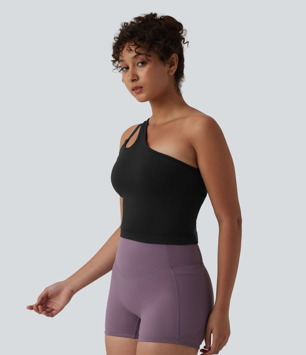Débardeur yoga asymétrique OneForm Seamless Flow avec brassière intégrée