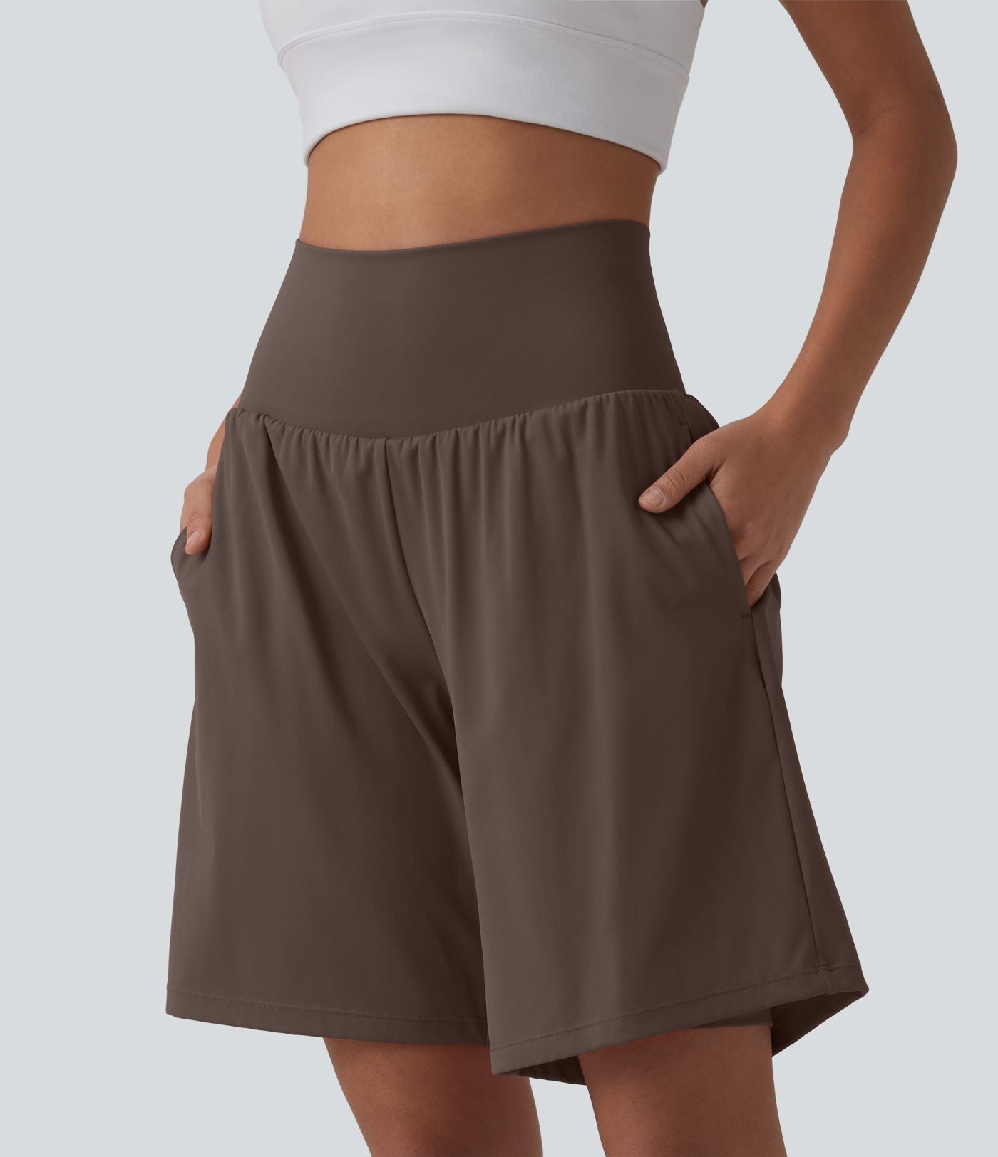 Short de yoga 2-en-1 SoftlyZero™ Airy taille très haute effet frais InstantCool 22,8 cm avec poches