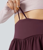 Pantalon baggy yoga SoftlyZero™ Airy froncé taille haute avec cordon de serrage et poches
